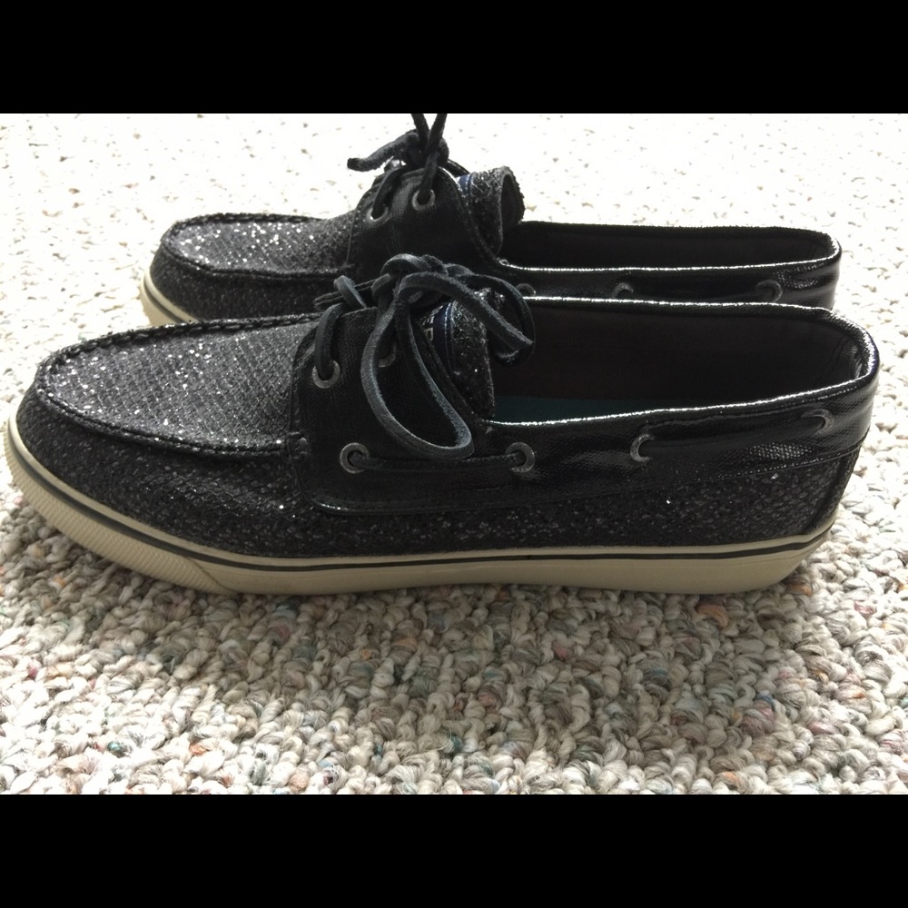 Sperry Black Sparkle Loafers